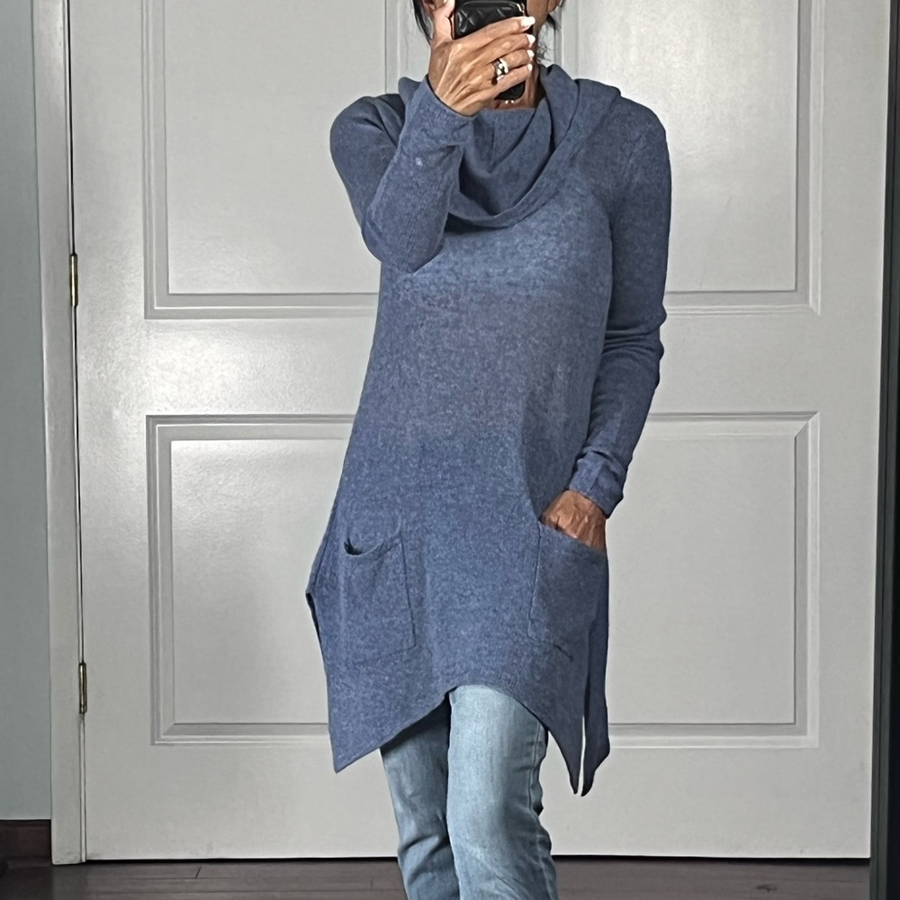 Sala Fifth Avenue 100% cashmere turtle neck hoodie sweater size XS - Picture 3 of 12